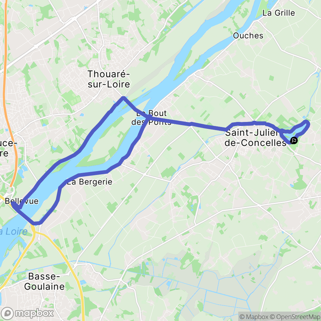 Saint-Julien-de-Concelles : carte du parcours de randonnée - France