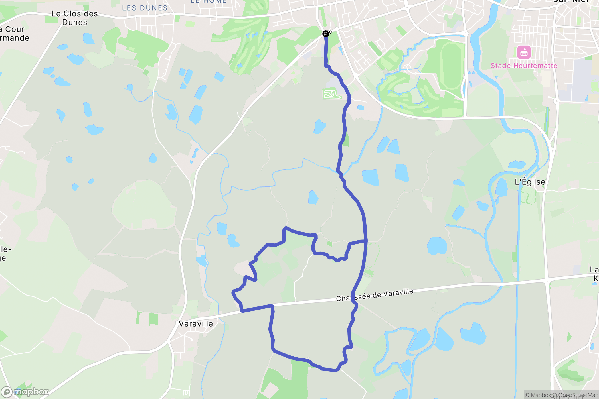 Cabourg : carte du parcours de randonnée - France
