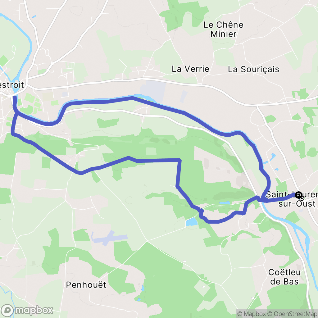 Saint-Laurent-sur-Oust : carte du parcours de randonnée - France