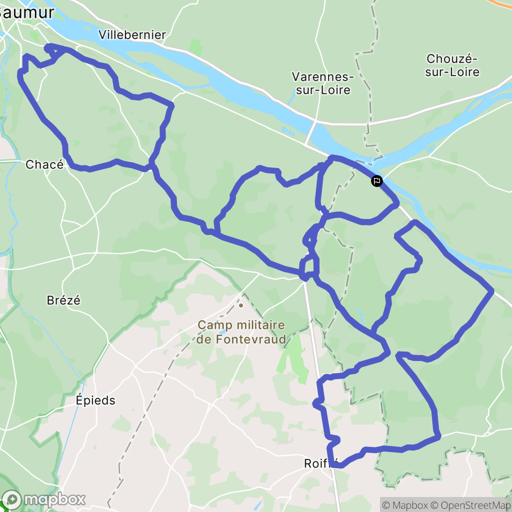 Candes-Saint-Martin : carte du parcours de randonnée - France