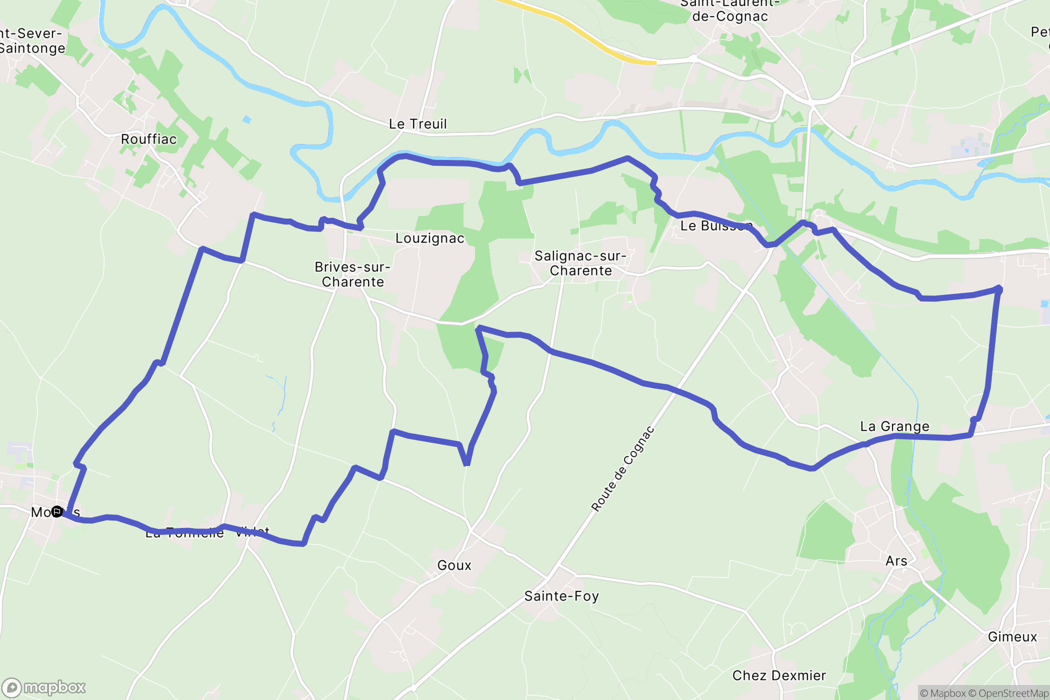 Montils : carte du parcours de randonnée - France