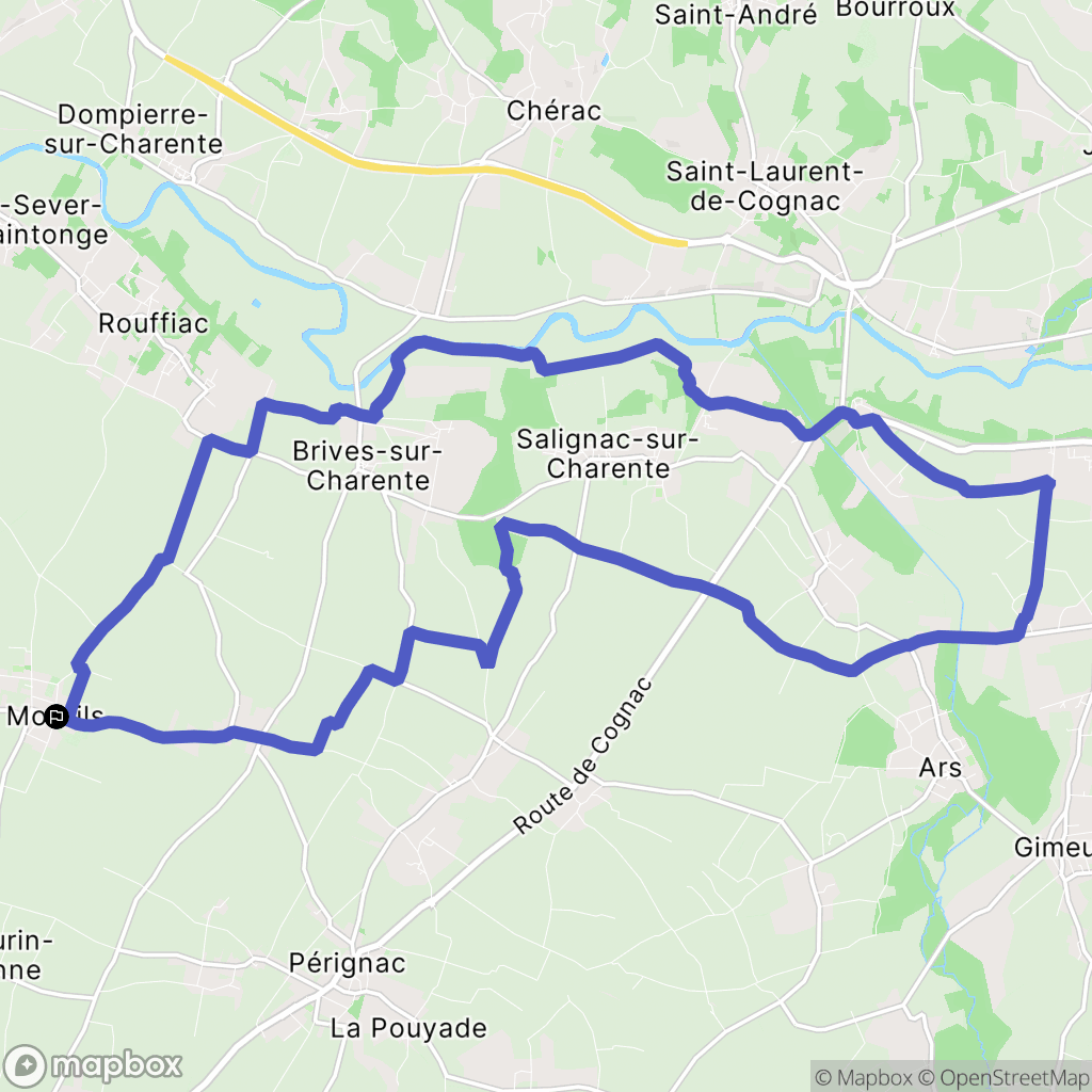 Montils : carte du parcours de randonnée - France