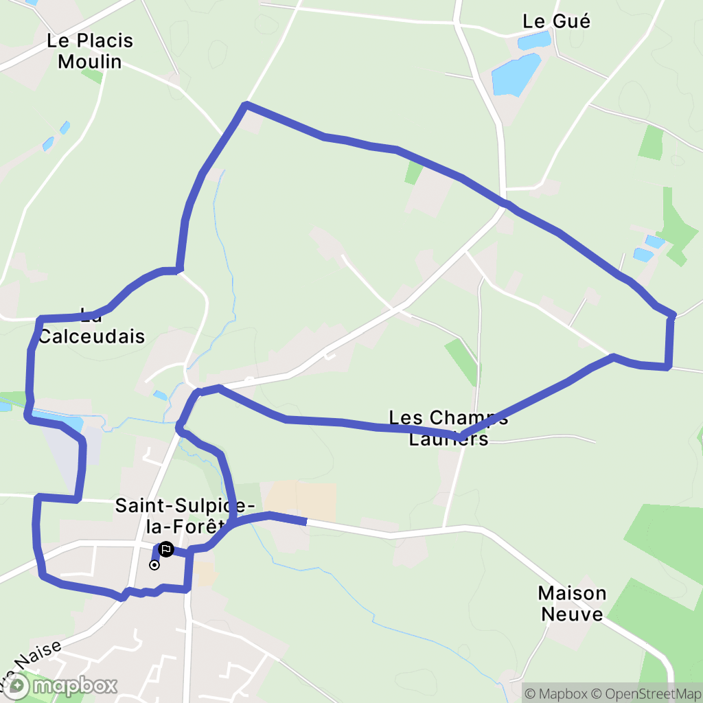 Saint-Sulpice-la-Forêt : carte du parcours de randonnée - France