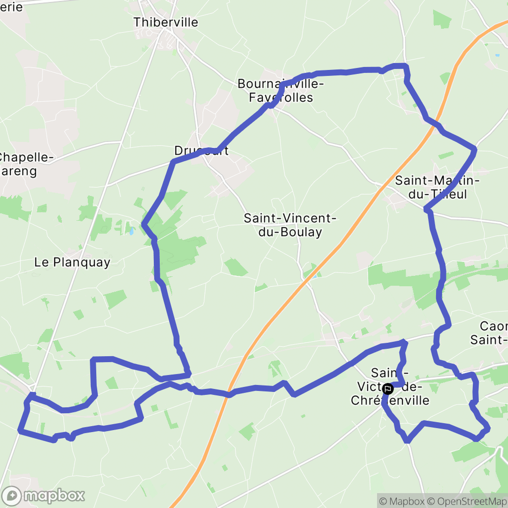 Saint-Victor-de-Chrétienville : carte du parcours de randonnée - France