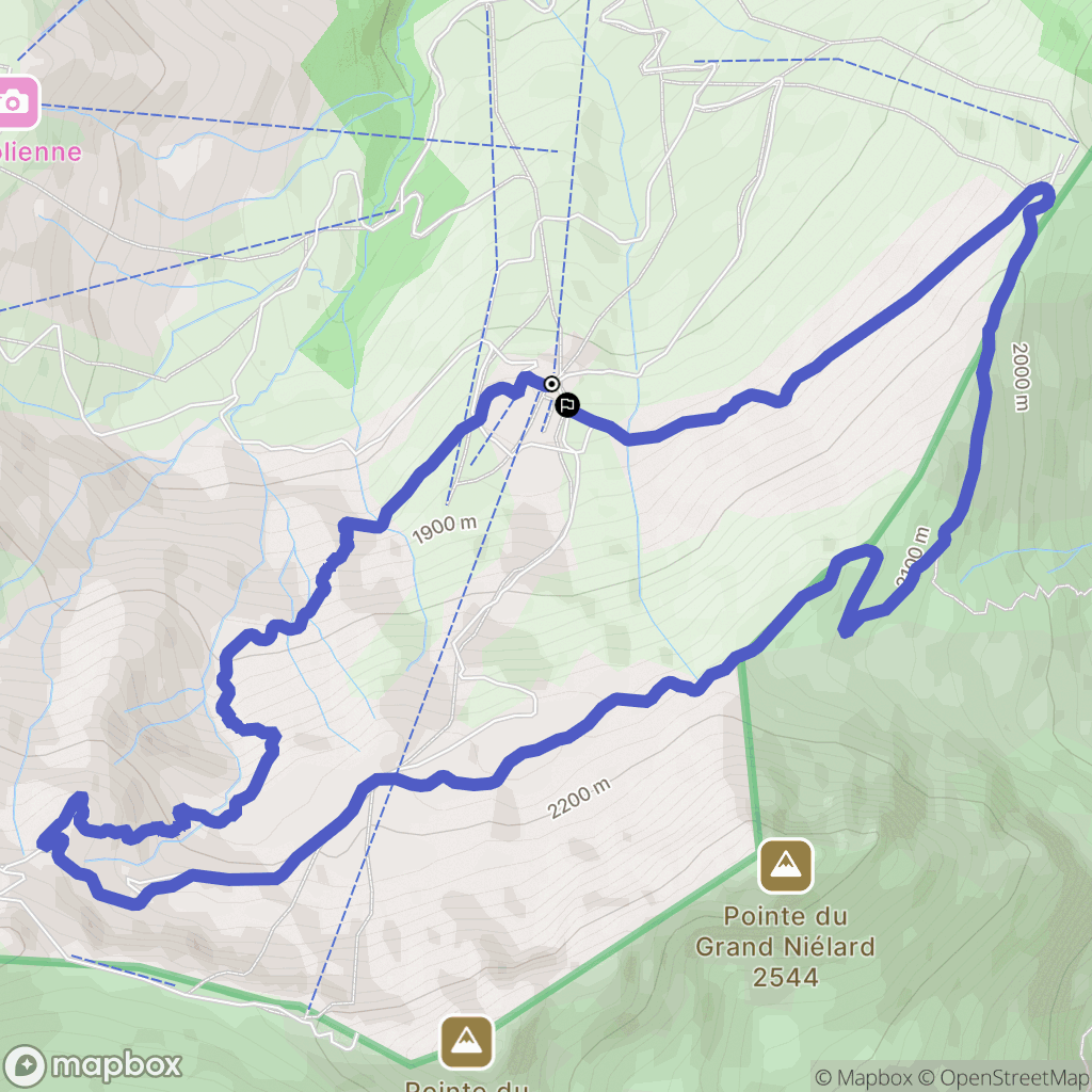 Les Avanchers-Valmorel : carte du parcours de randonnée - France