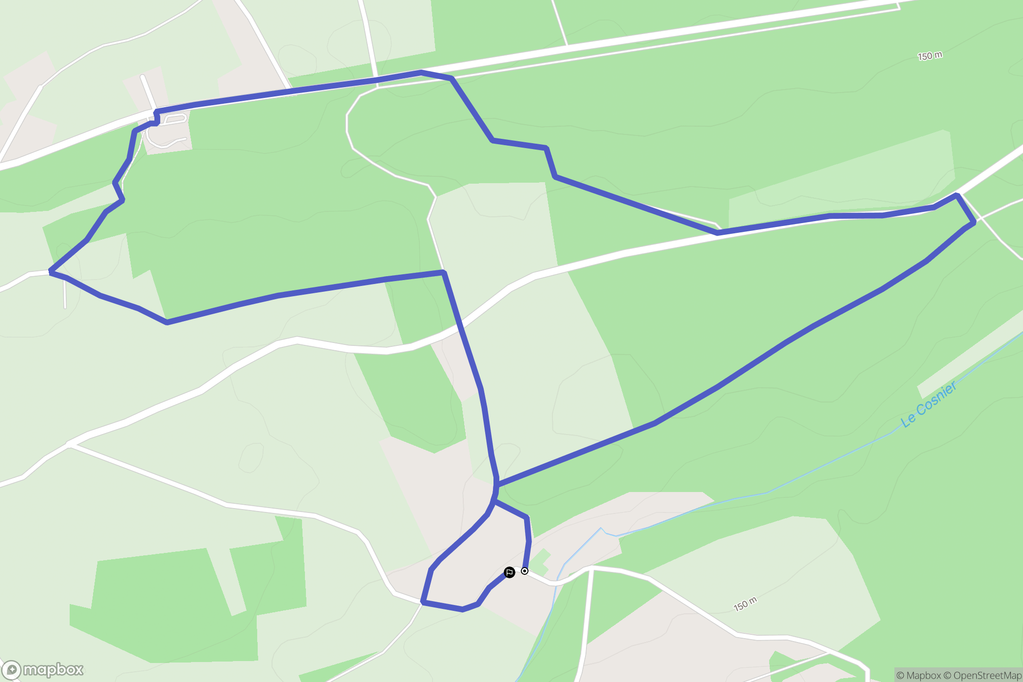Caorches-Saint-Nicolas : carte du parcours de randonnée - France