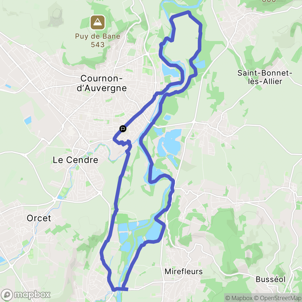 Cournon-d'Auvergne : carte du parcours de randonnée - France