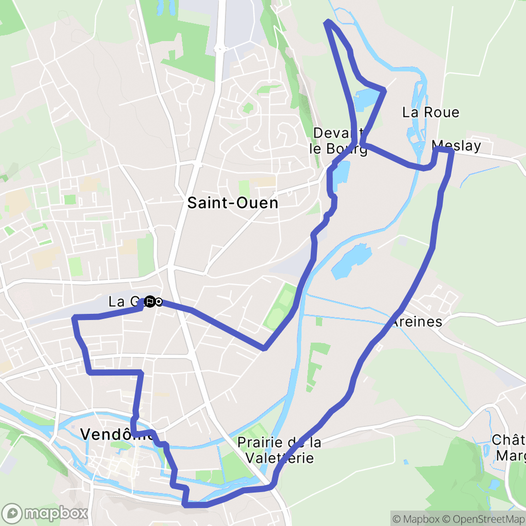 Vendôme : carte du parcours de randonnée - France
