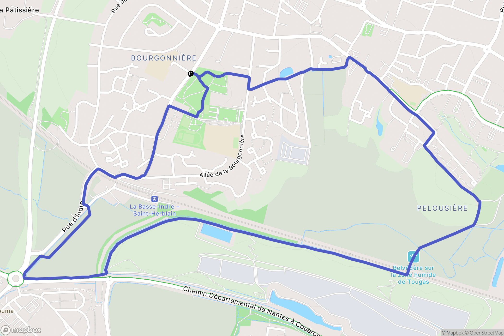 Saint-Herblain : carte du parcours de randonnée - France