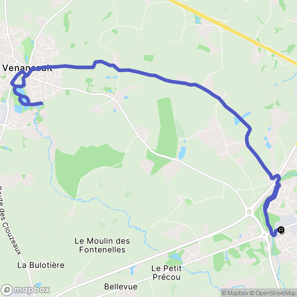 La Roche-sur-Yon : carte du parcours de randonnée - France