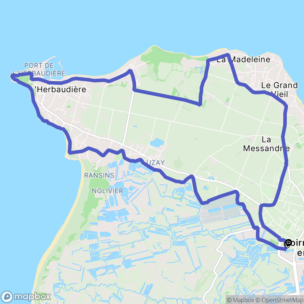 Noirmoutier-en-l'Île : carte du parcours de randonnée - France