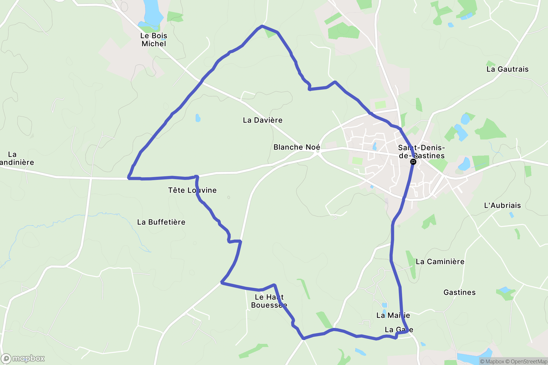 Saint-Denis-de-Gastines : carte du parcours de randonnée - France