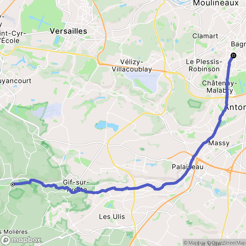 Saint-Rémy-lès-Chevreuse : carte du parcours de randonnée - France