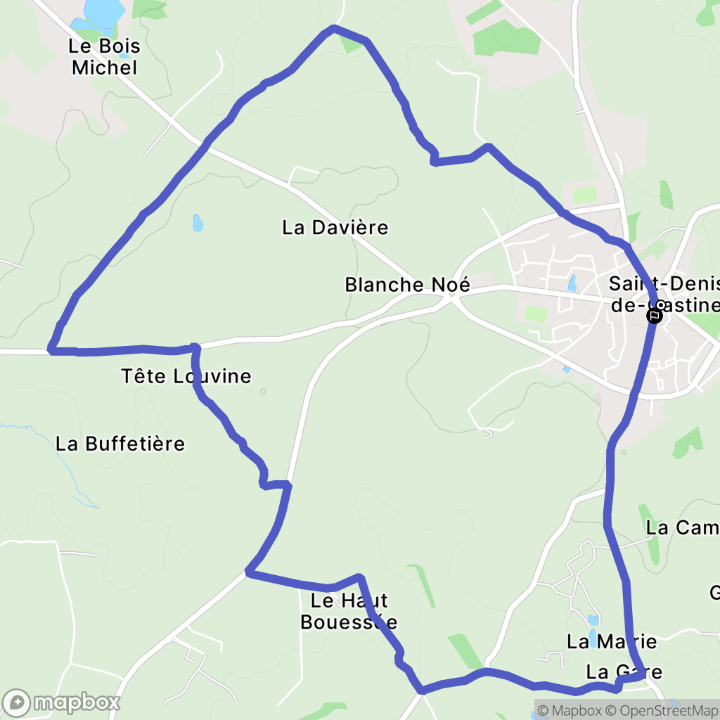 Saint-Denis-de-Gastines : carte du parcours de randonnée - France