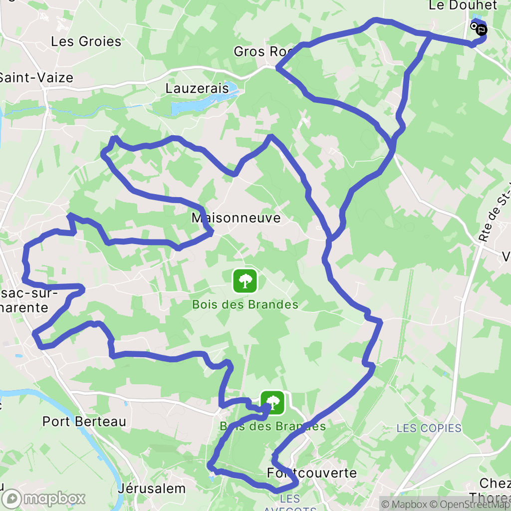 Le Douhet : carte du parcours de randonnée - France