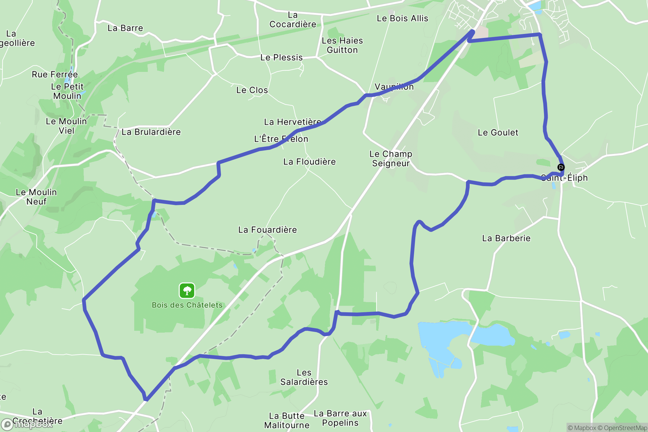 Saint-Éliph : carte du parcours de randonnée - France