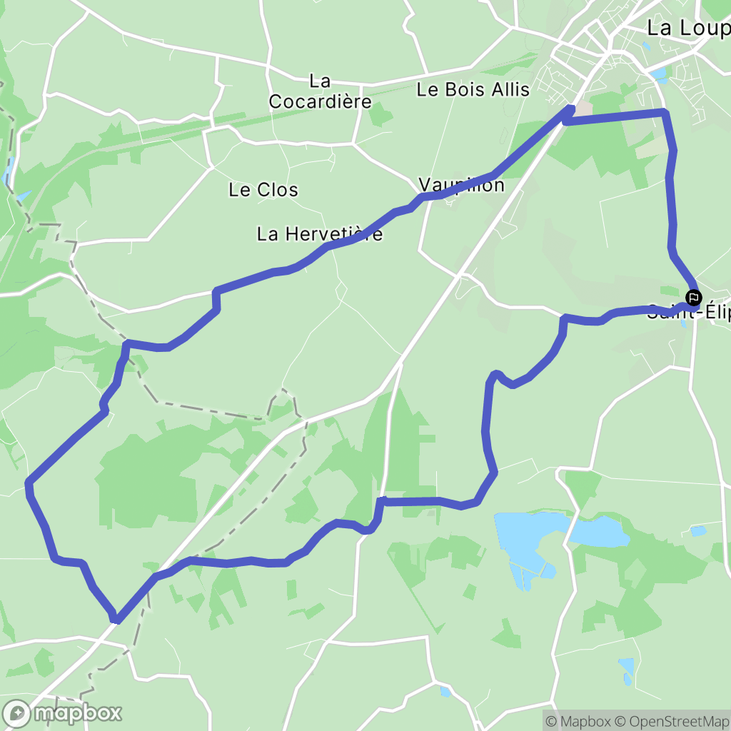 Saint-Éliph : carte du parcours de randonnée - France