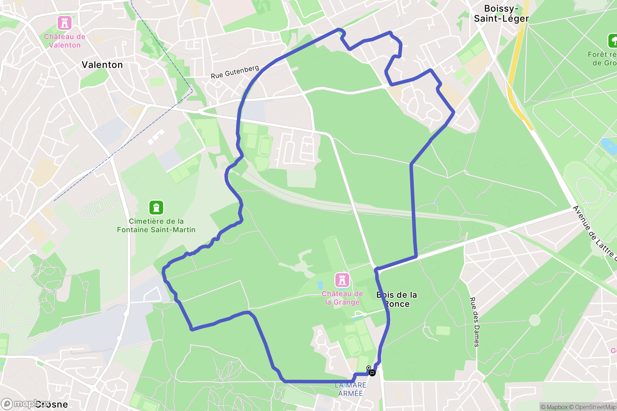 Yerres : carte du parcours de randonnée - France