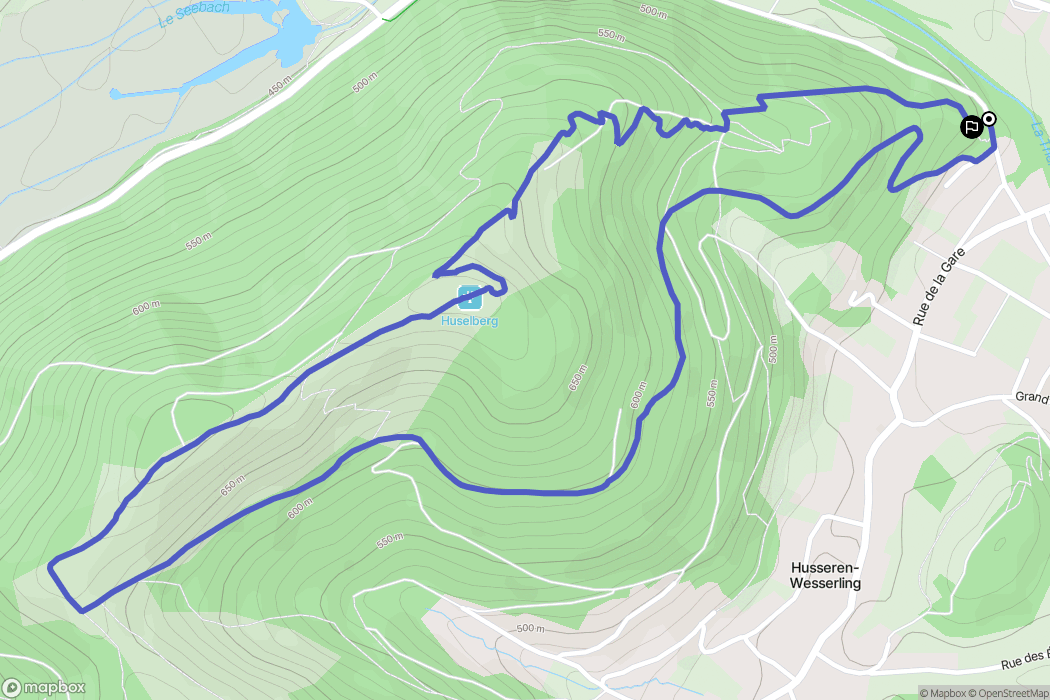 Husseren-Wesserling : carte du parcours de randonnée - France