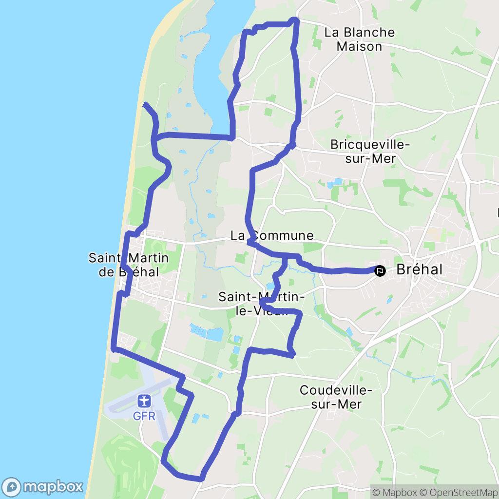 Bréhal : carte du parcours de randonnée - France