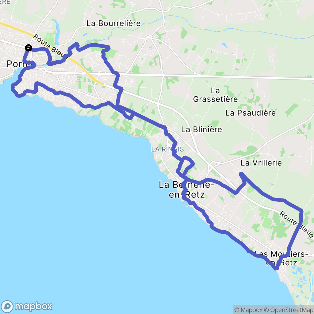 Pornic : carte du parcours de randonnée - France
