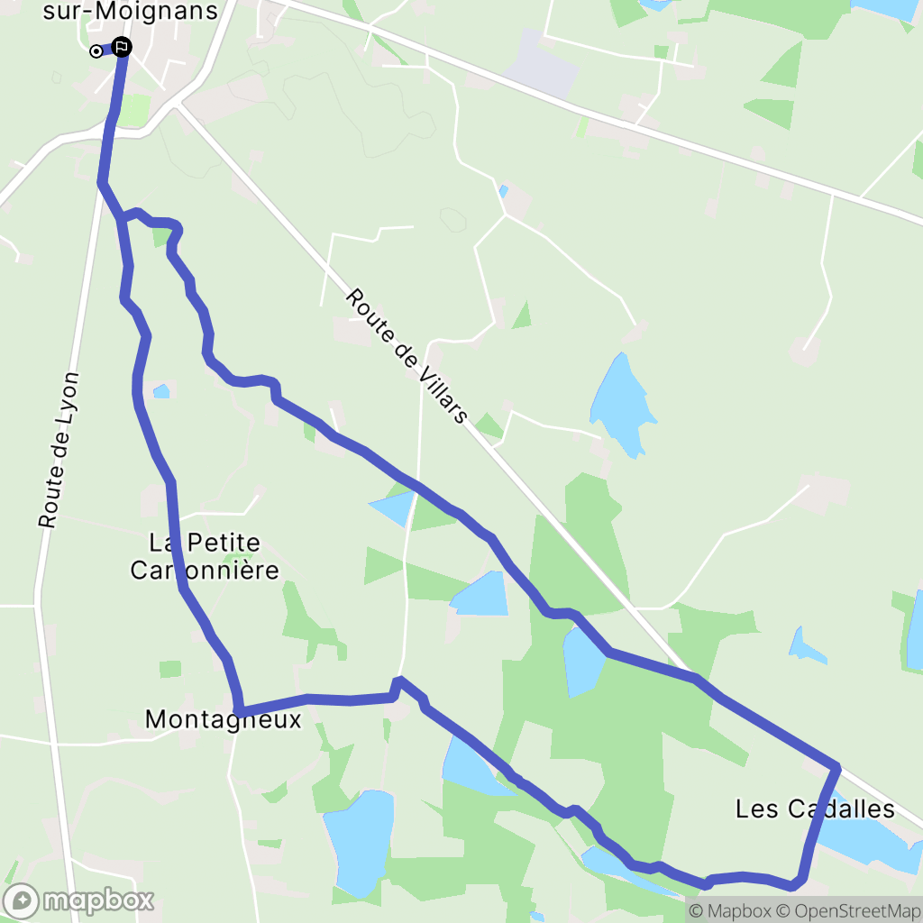 Saint-Trivier-sur-Moignans : carte du parcours de randonnée - France