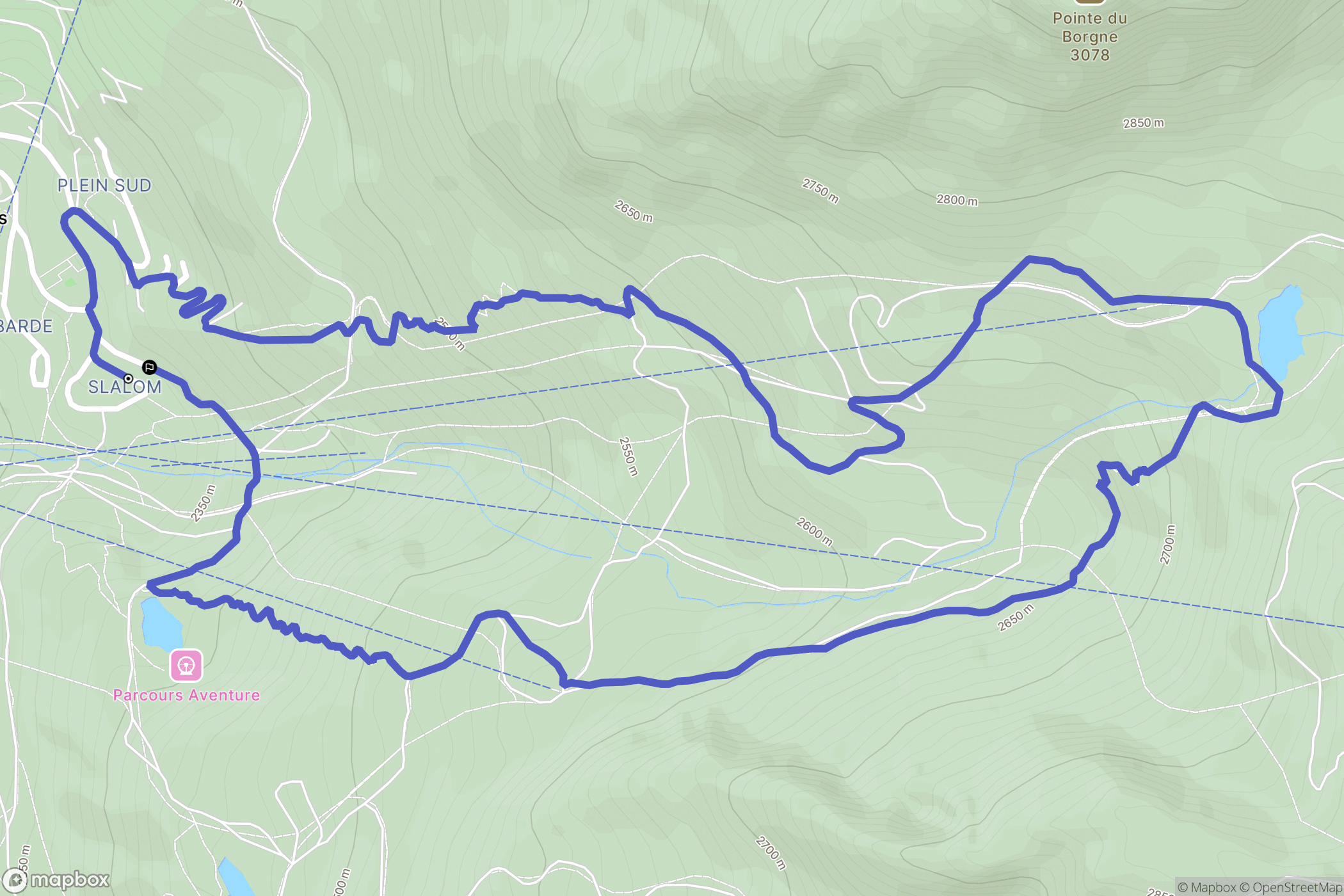 Les Belleville : carte du parcours de randonnée - France