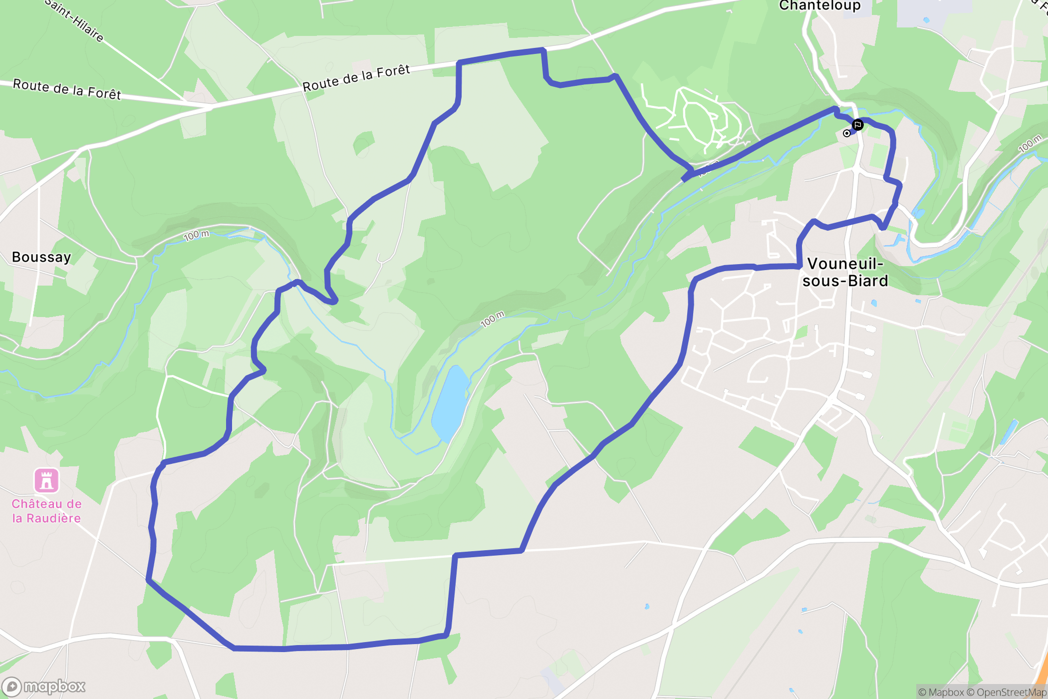Vouneuil-sous-Biard : carte du parcours de randonnée - France