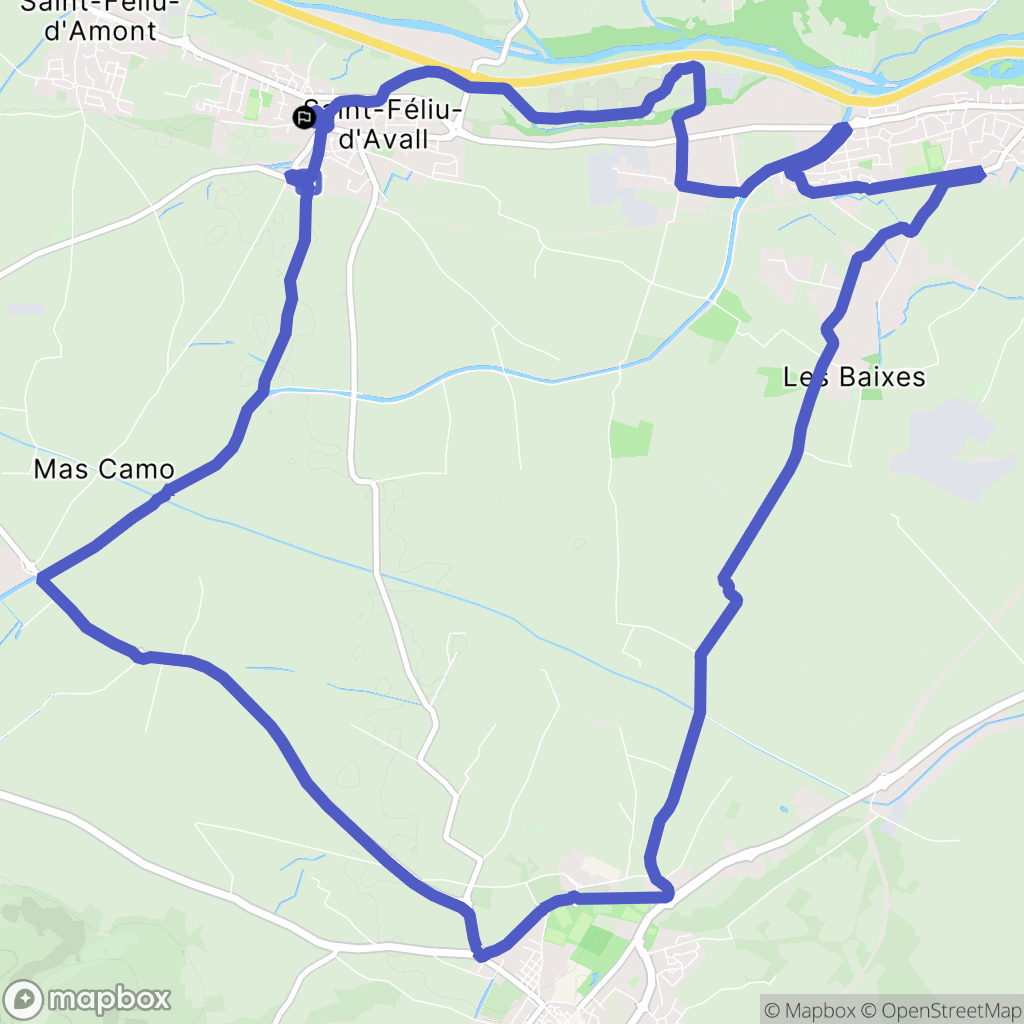 Saint-Féliu-d'Avall : carte du parcours de randonnée - France
