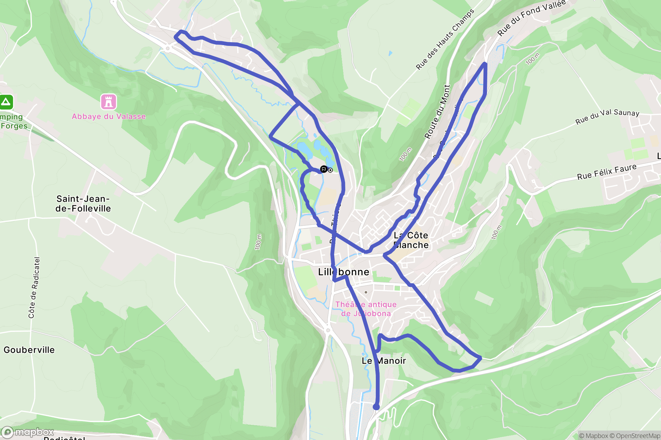 Lillebonne : carte du parcours de randonnée - France