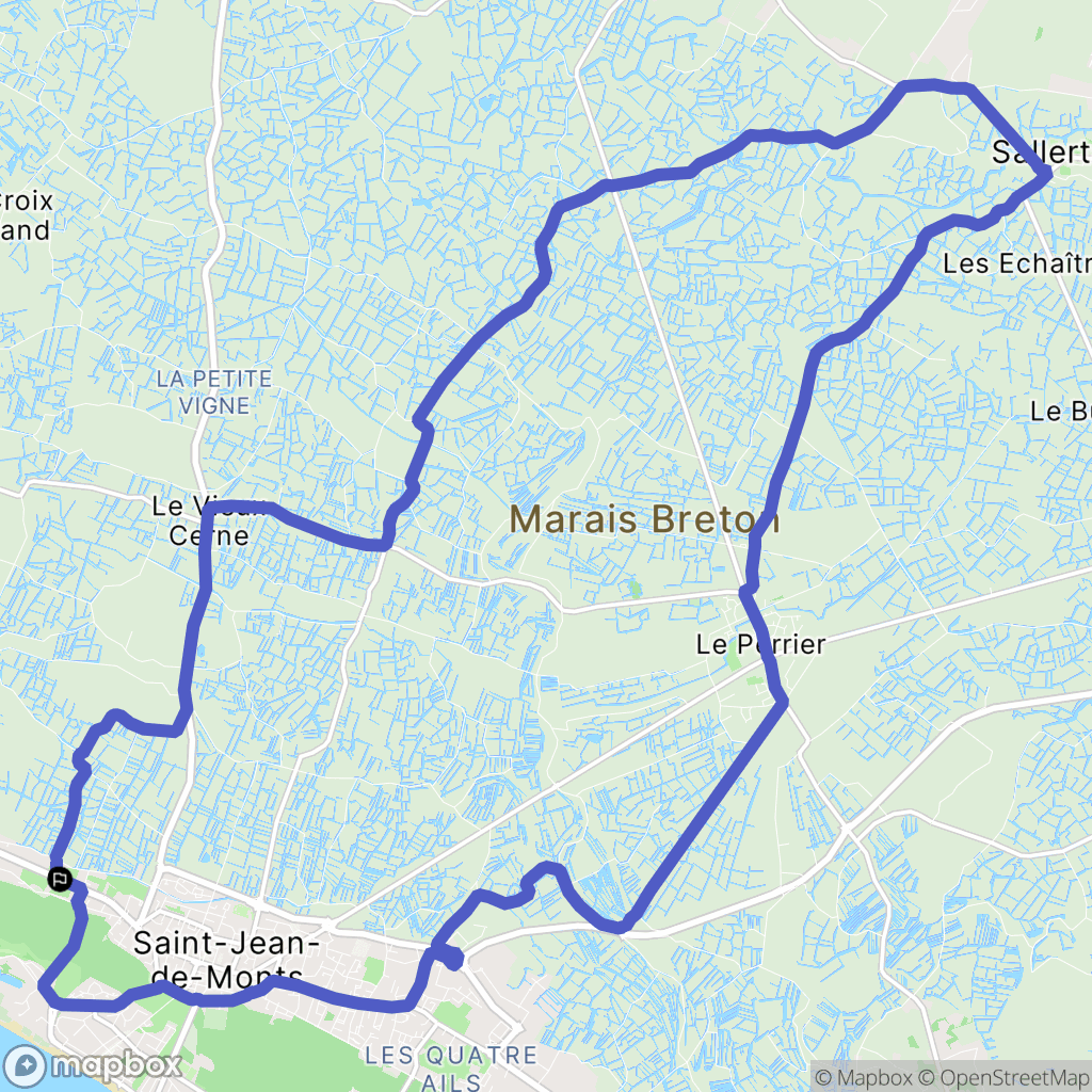 Saint-Jean-de-Monts : carte du parcours de randonnée - France