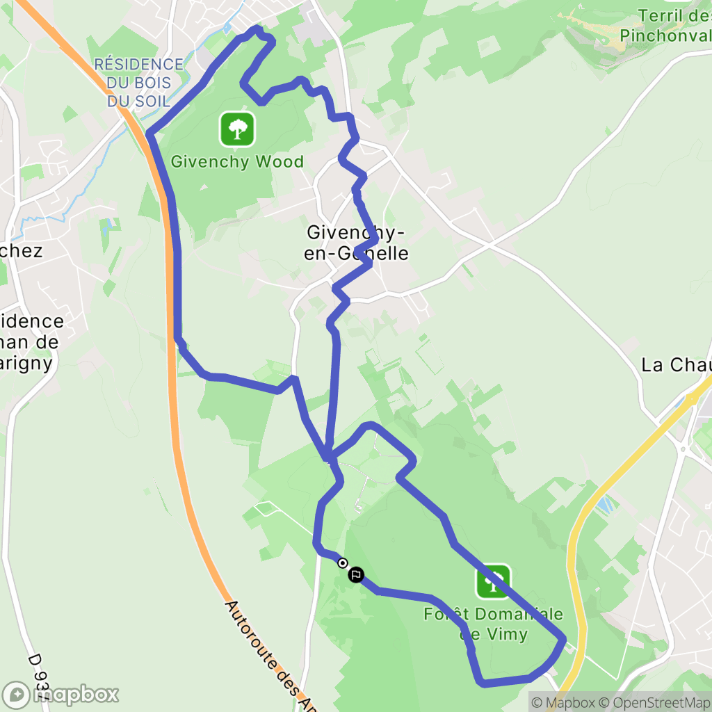 Thélus : carte du parcours de randonnée - France