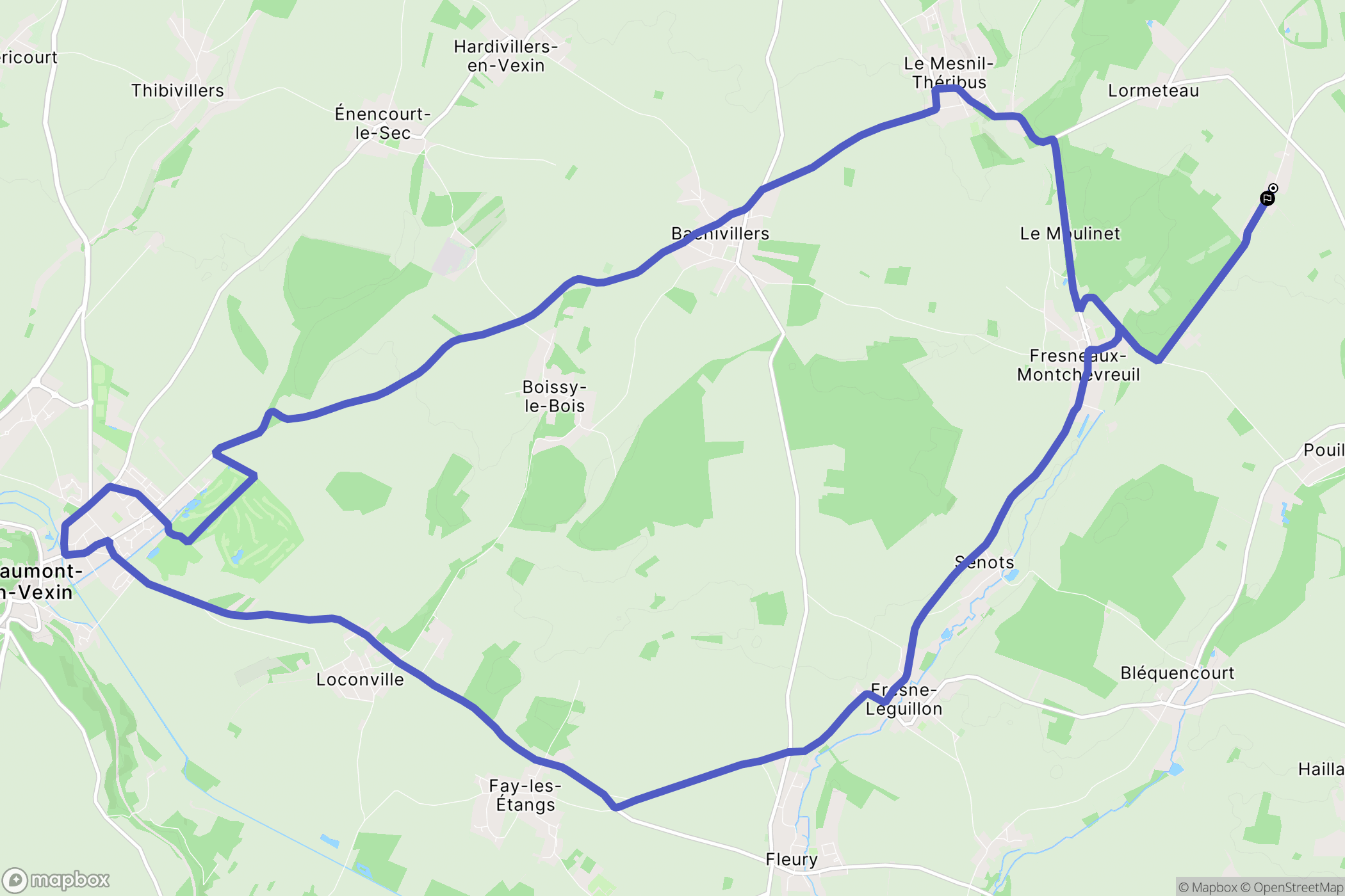 Montchevreuil : carte du parcours de randonnée - France
