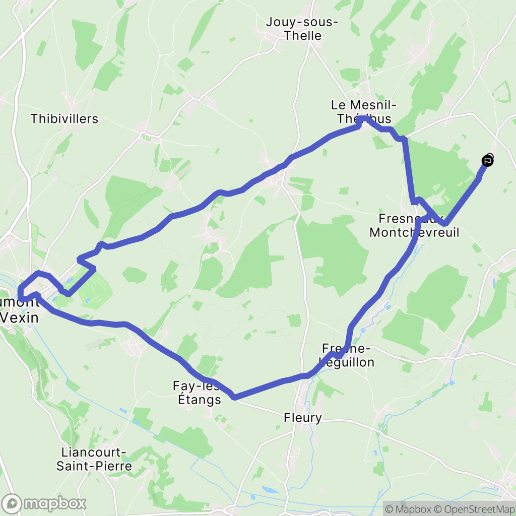 Montchevreuil : carte du parcours de randonnée - France