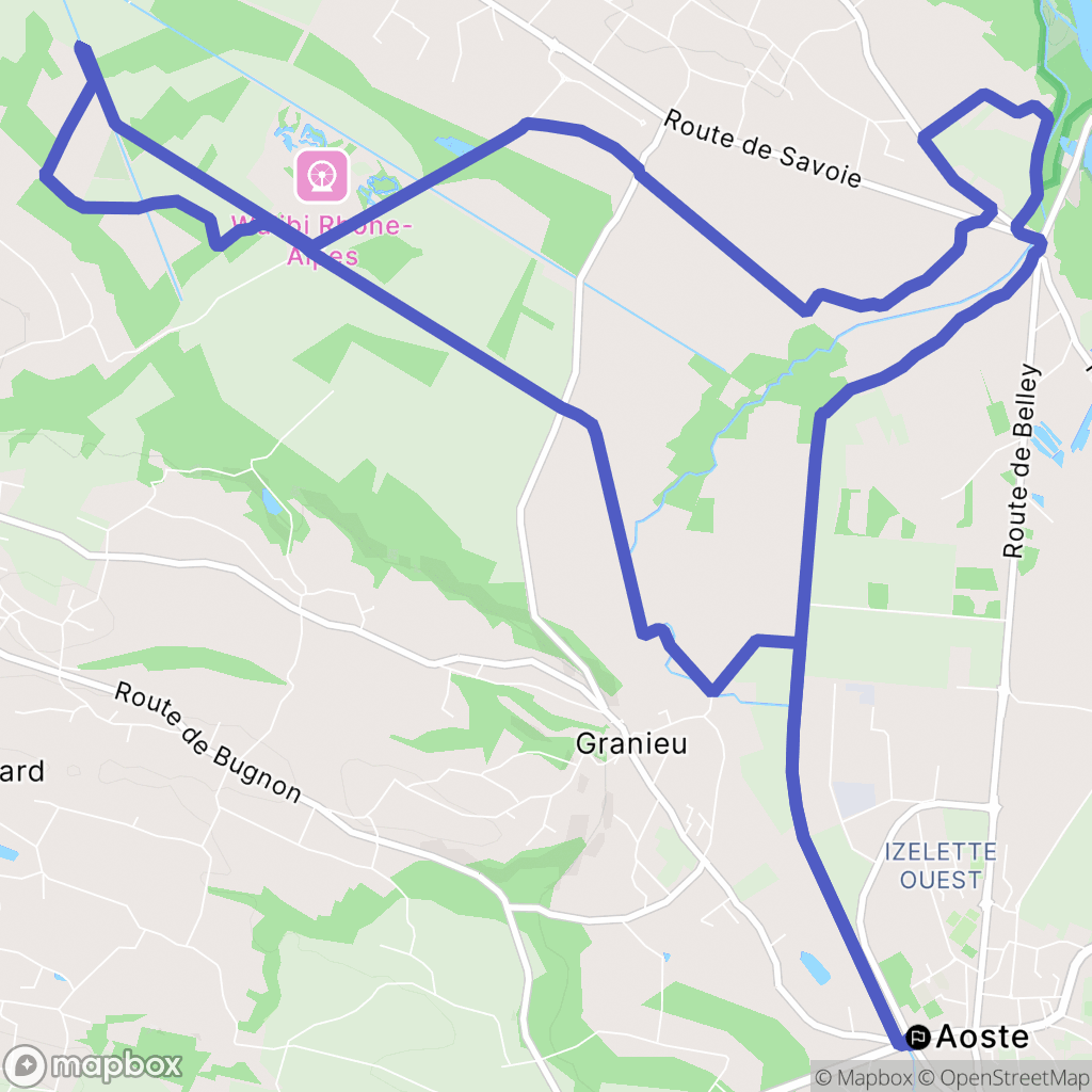 Aoste : carte du parcours de randonnée - France