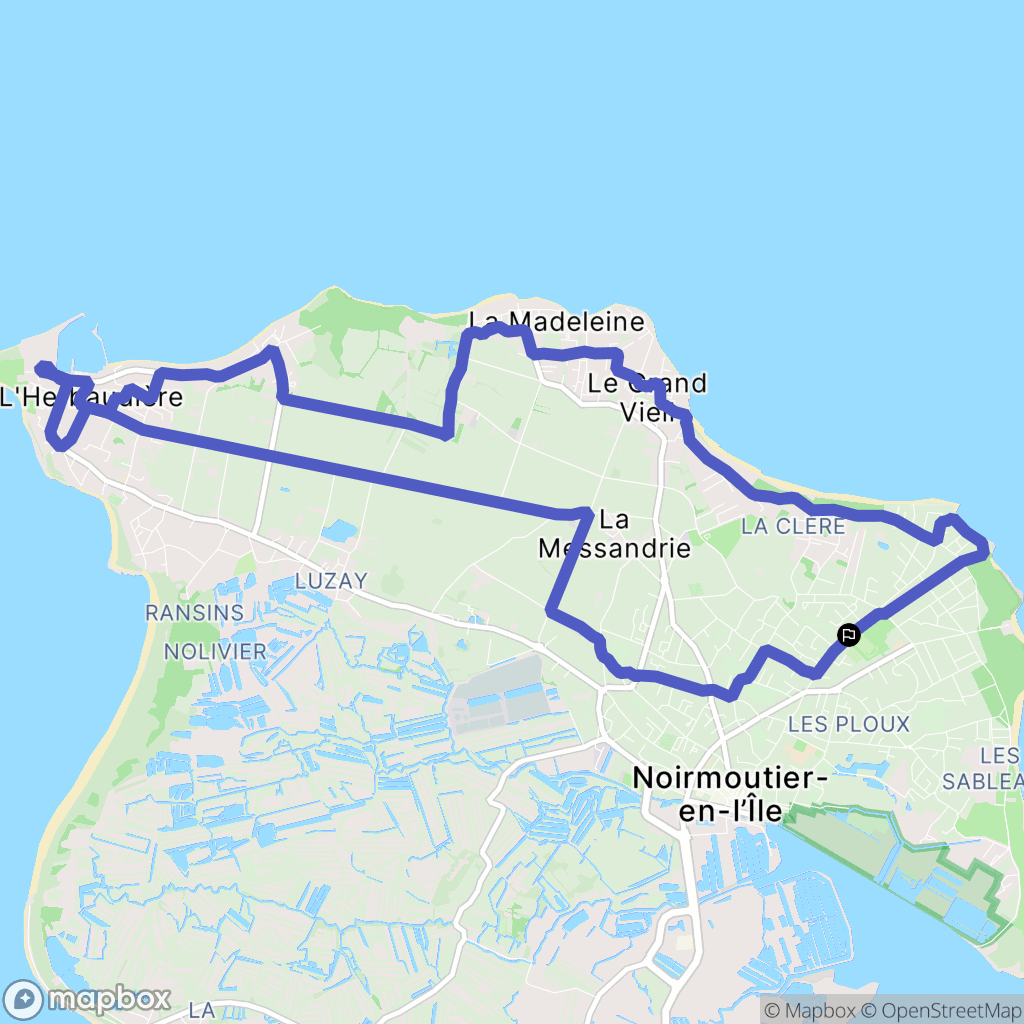 Noirmoutier-en-l'Île : carte du parcours de randonnée - France