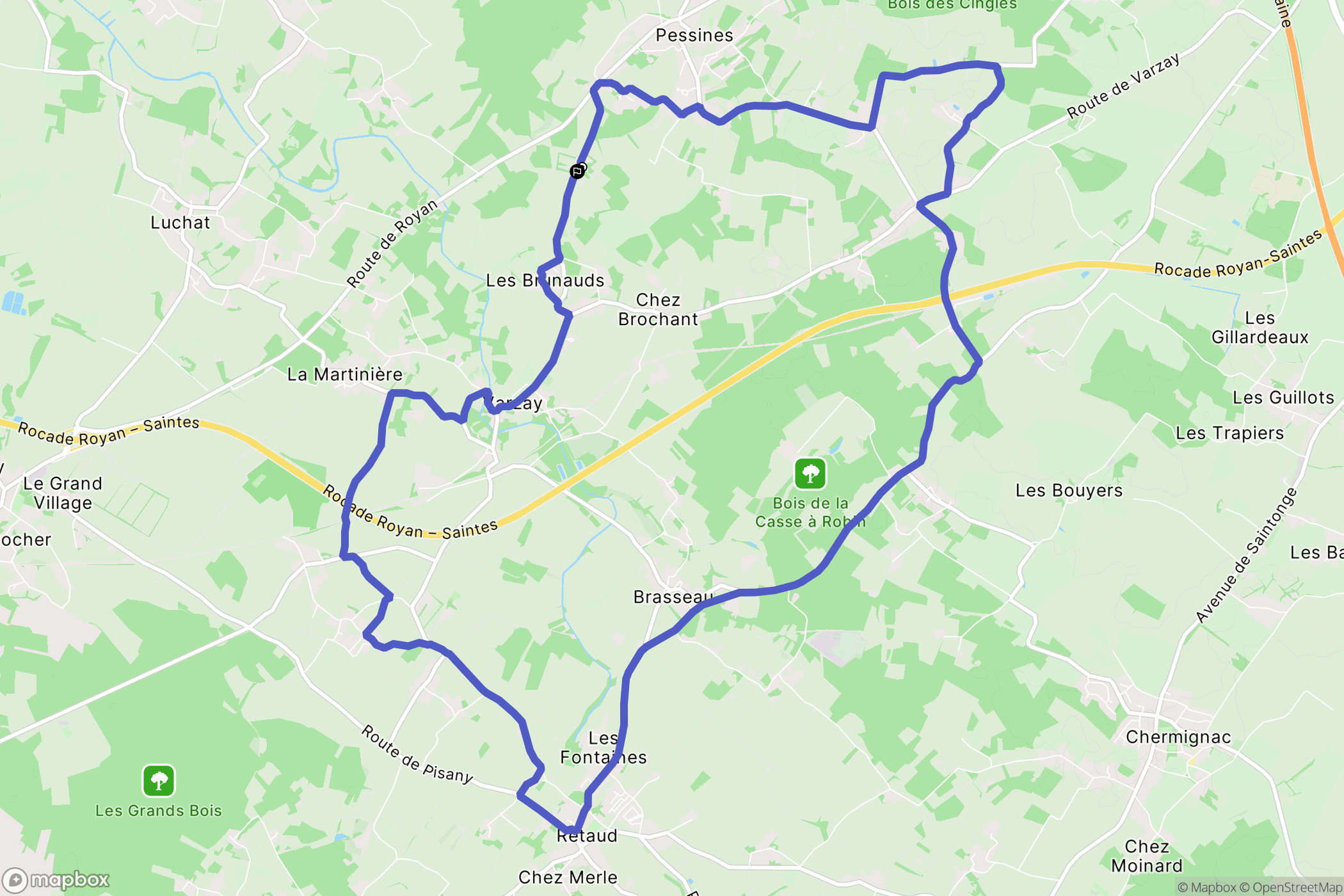 Pessines : carte du parcours de randonnée - France