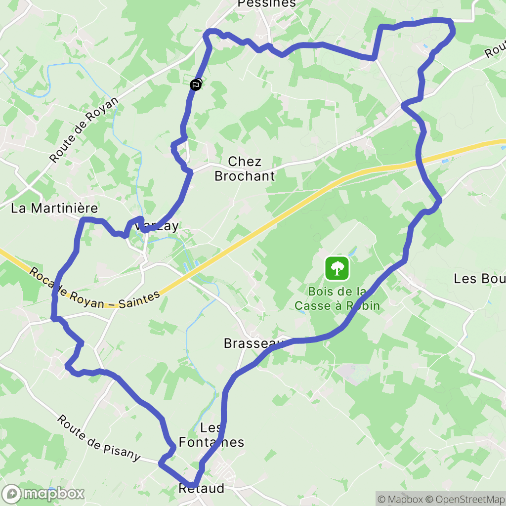 Pessines : carte du parcours de randonnée - France
