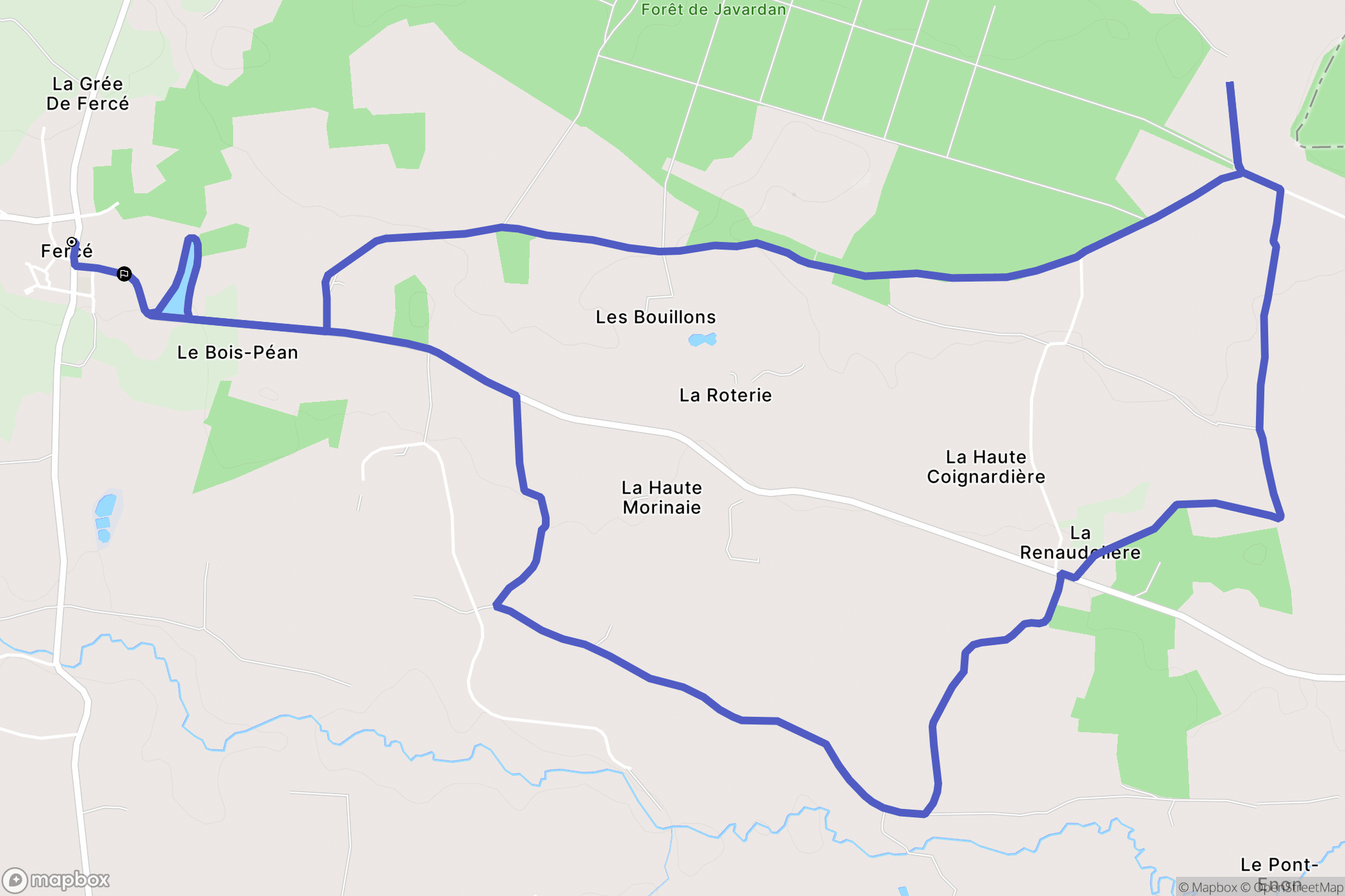 Fercé : carte du parcours de randonnée - France