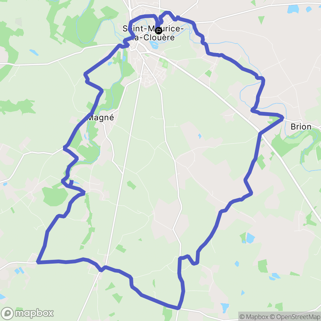 Saint-Maurice-la-Clouère : carte du parcours de randonnée - France