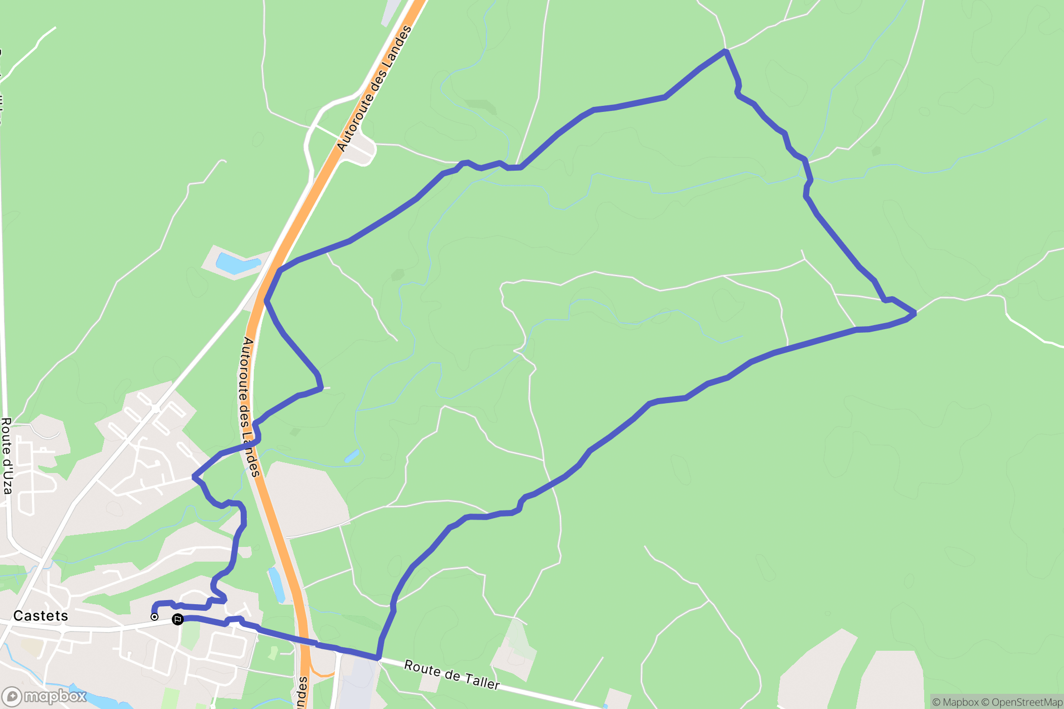 Castets : carte du parcours de randonnée - France