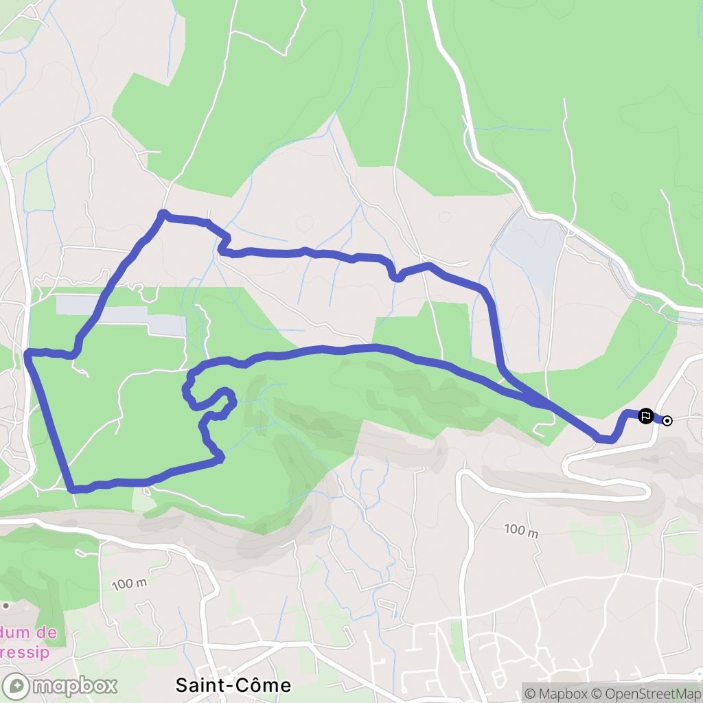 Clarensac : carte du parcours de randonnée - France