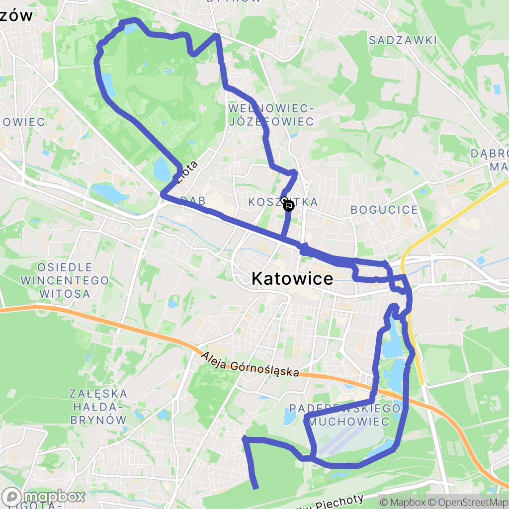 Katowice: mapa trasy - Poland