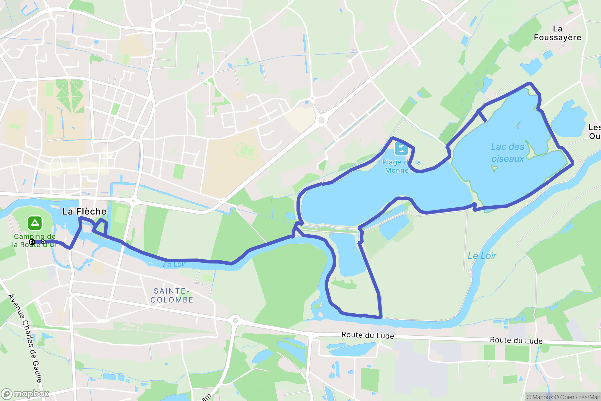 La Flèche : carte du parcours de randonnée - France