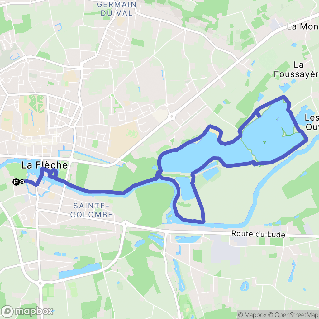 La Flèche : carte du parcours de randonnée - France