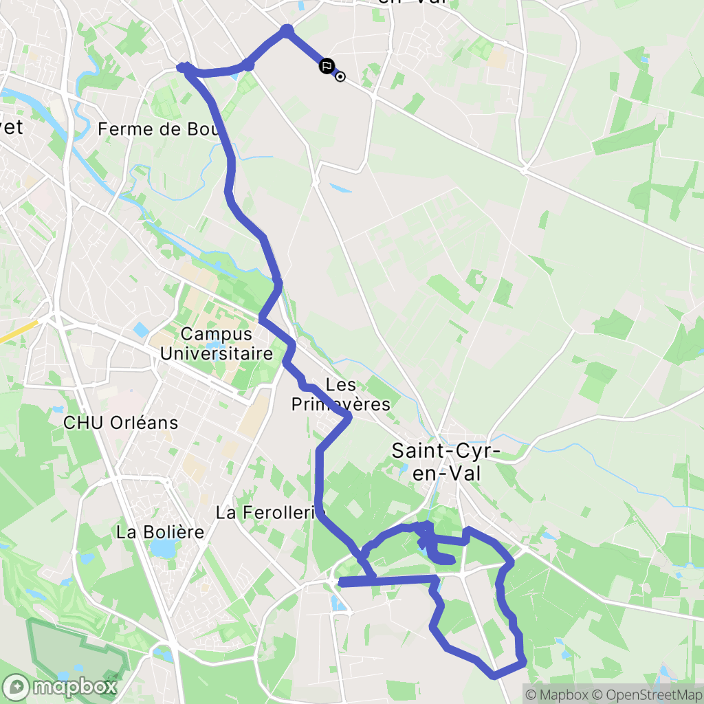 Saint-Denis-en-Val : carte du parcours de randonnée - France