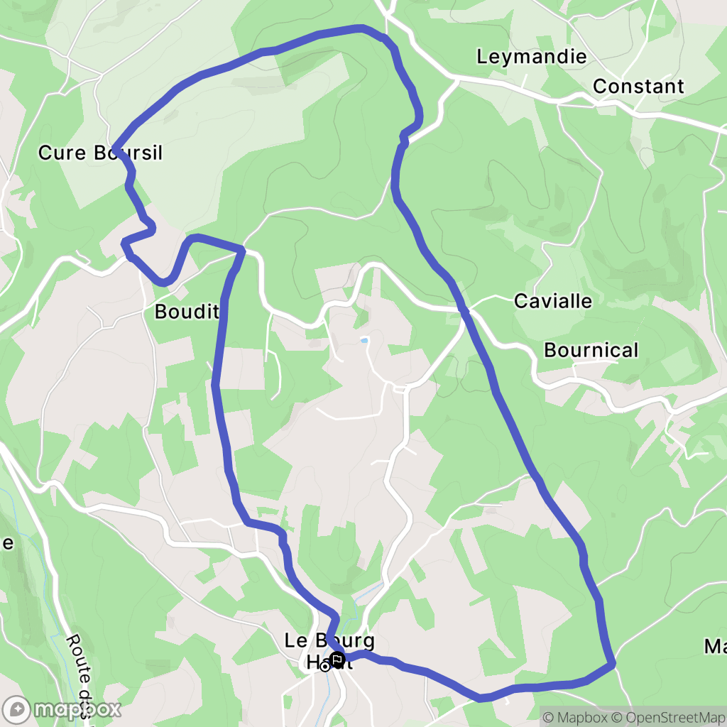 Paunat : carte du parcours de randonnée - France