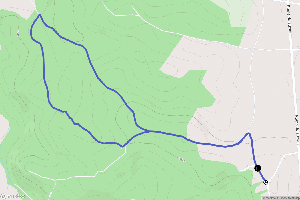 Miramont-Sensacq : carte du parcours de randonnée - France