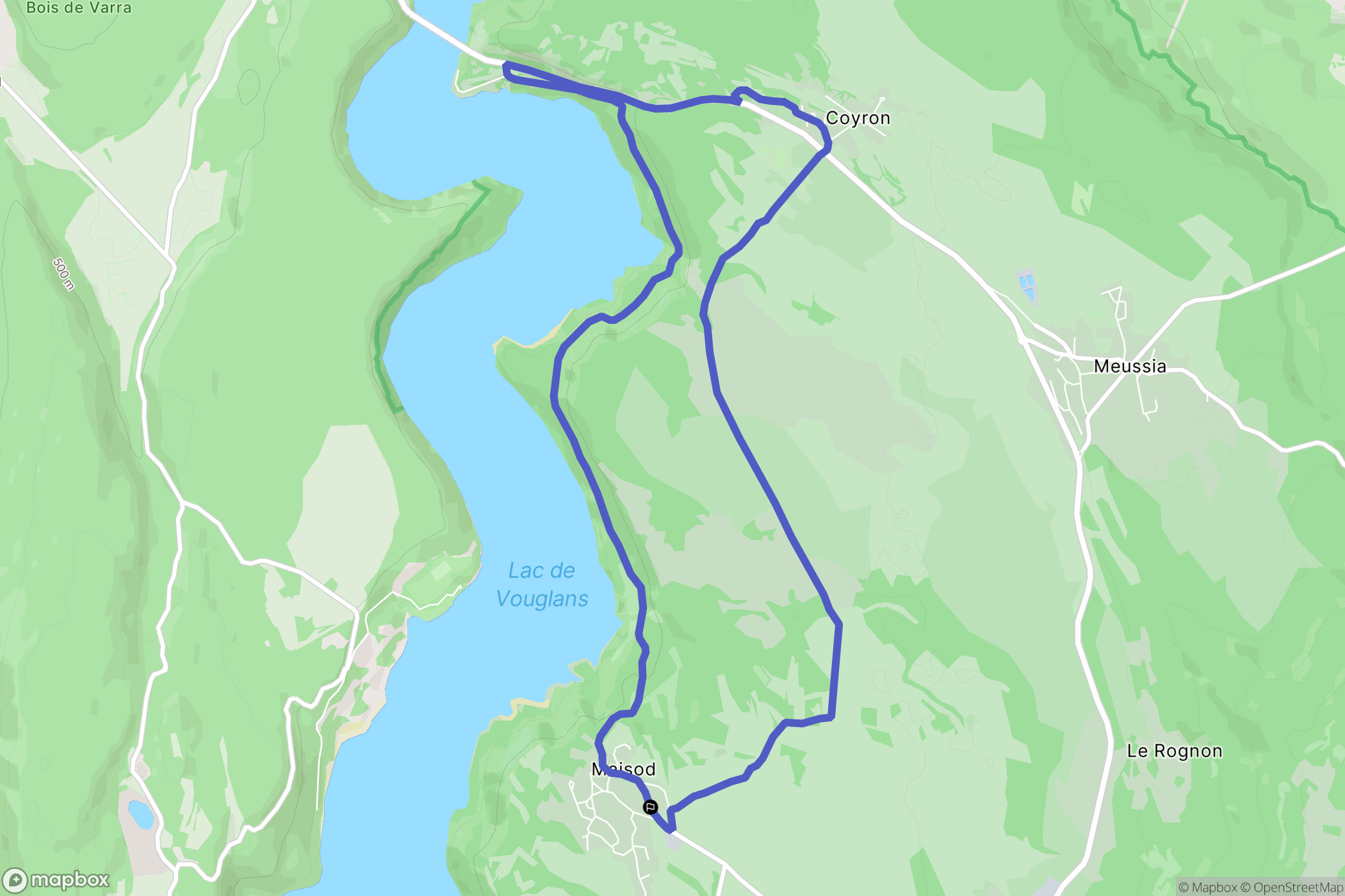 Maisod : carte du parcours de randonnée - France