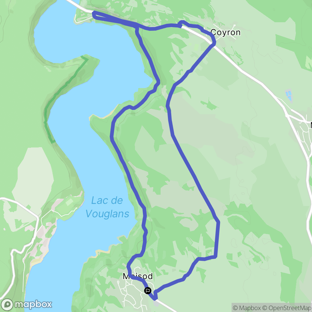 Maisod : carte du parcours de randonnée - France